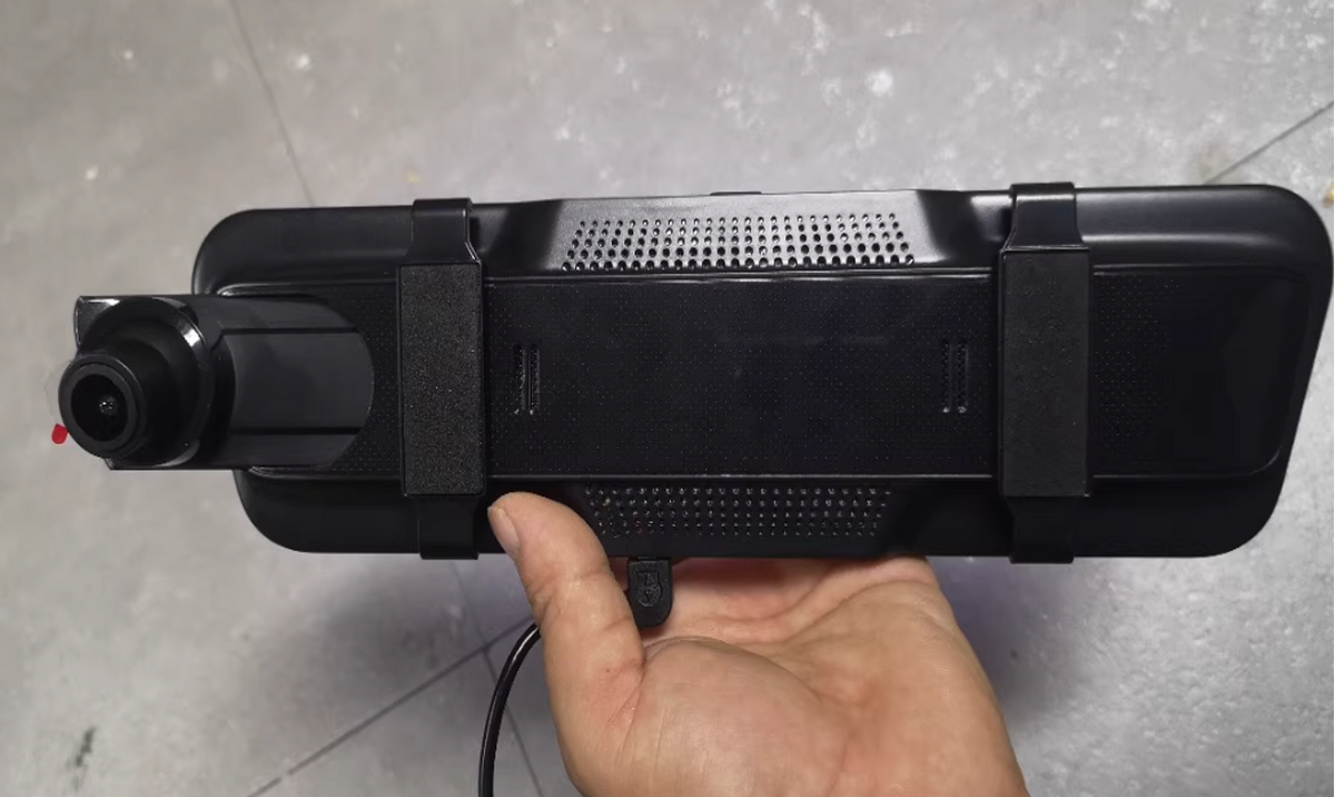 Real photo - mirror back with mounting straps
