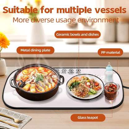 Multifunctional Electric Food Heating Glass Tray