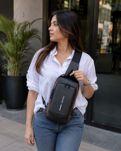 Crossbody Sling Bag for Men Women, Anti-Theft Fashion Chest Bag with Usb Charging Port, Messenger Bags, Waterproof Casual Shoulder Bag