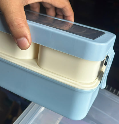 1200ml 3-Compartment Leak-Proof Lunch Box with Spoons