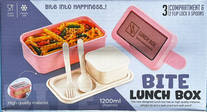 1200ml 3-Compartment Leak-Proof Lunch Box with Spoons