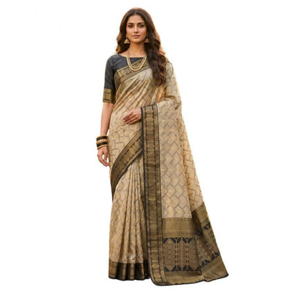 Generic Women's Cotton Printed Saree With Unstitched Blouse 5.5Mtr (Multicolor)