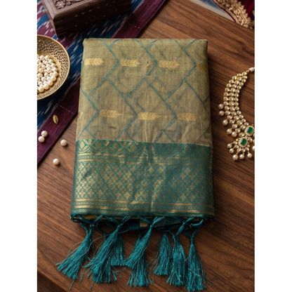 Generic Women's Cotton Printed Saree With Unstitched Blouse 5.5Mtr (Multicolor)