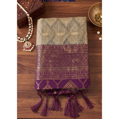 Generic Women's Cotton Printed Saree With Unstitched Blouse 5.5Mtr (Multicolor)