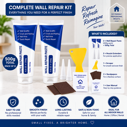 Wall Repair Paste – 500g (Pack of 2) | Crack & Hole Filler